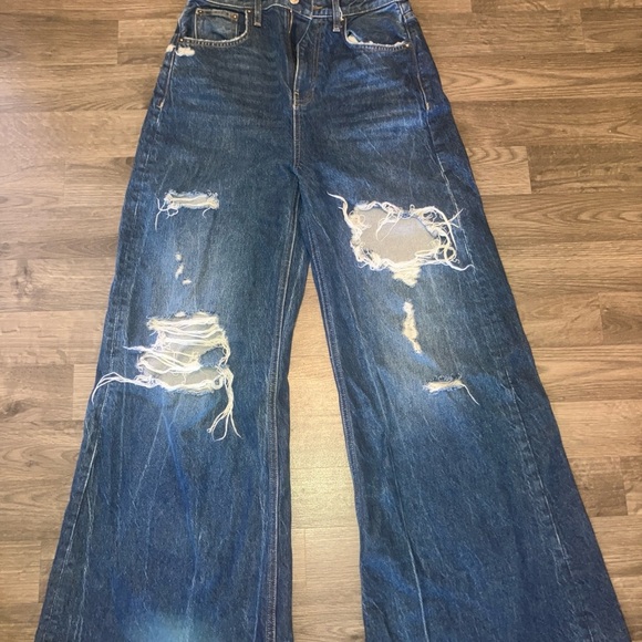 We the Free Free People: ultra wide leg high rise jeans size 28 - Picture 2 of 4